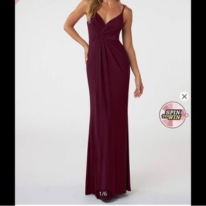 Azazie Cabernet Color A-Line Dress